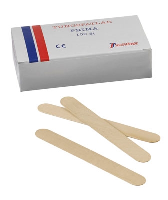 Træspatel, Træ, 150 x 18 x 1,5 mm, 100 stk.