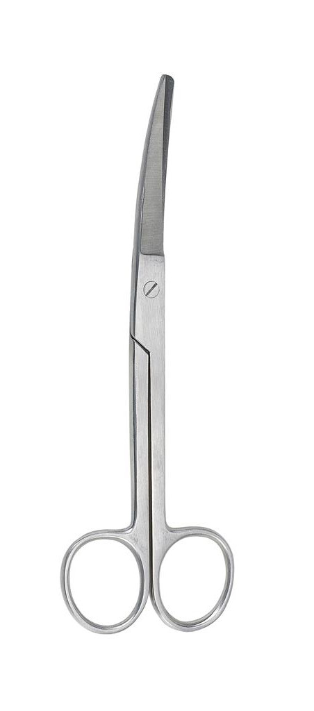 Kirurgisk saks, buet, spids/stump, 14 cm.