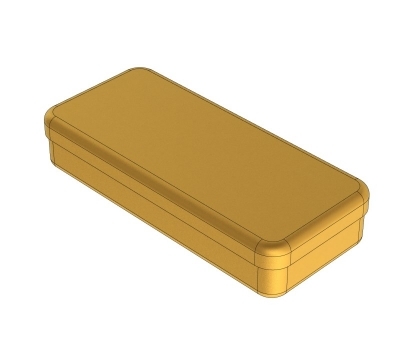 Aluminiumsæske M. Låg, Gul