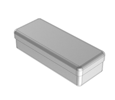 Aluminiumsæske M. Låg, Grå