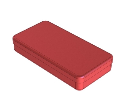 Aluminiumsæske M. Låg, Rød