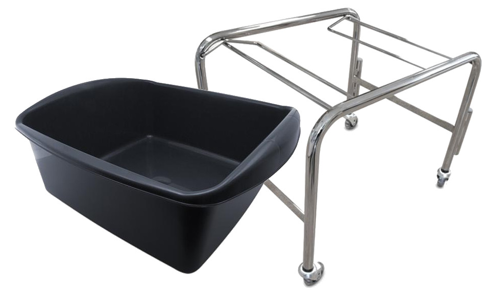 Fodbadekar, chrome, incl. stativ på hjul