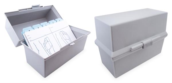 Journalæske, inkl. register og 100 journalkort