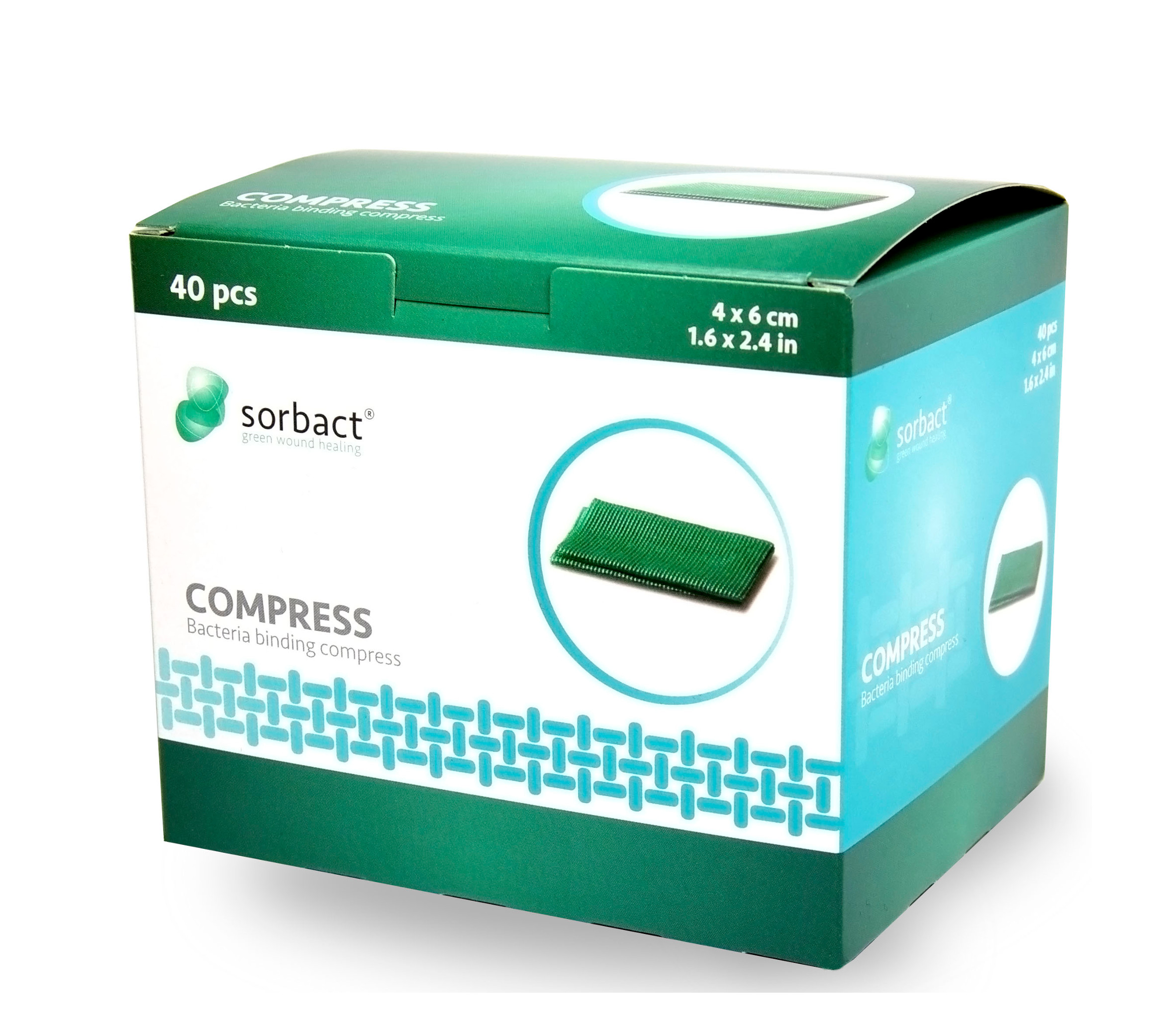 Sorbact, Kompres, 4 x 6 cm, 40 stk.