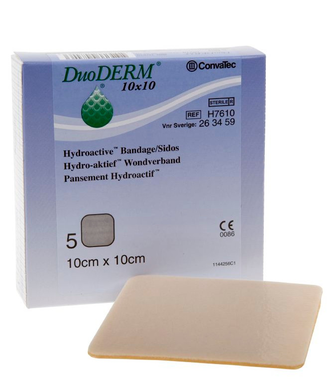 DuoDerm Standard, sårbandage, 10 x 10 cm, Steril, 