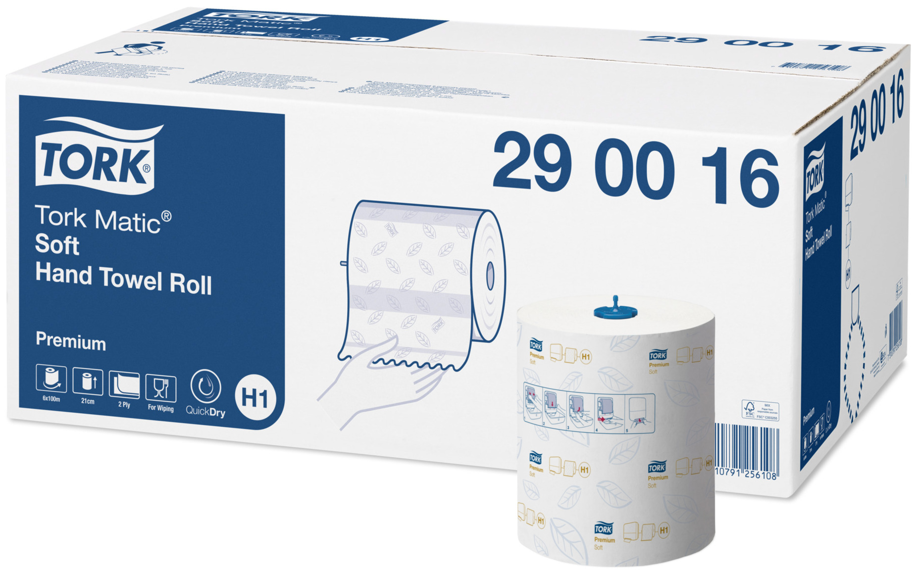 Tork Premium, H1, Håndklæderulle, Matic Soft, 150m