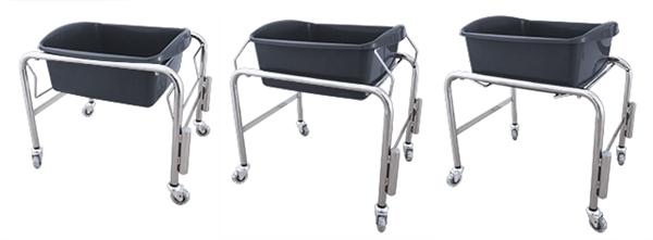 Fodbadekar, chrome, incl. stativ på hjul