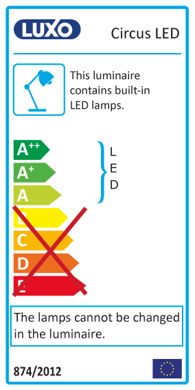 Luxo Luplampe, Circus, LED, Hvid/sort