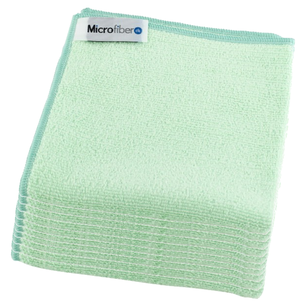 Mikrofiberklud, Eco-Tex Soft 32x32cm, Grøn, 10 stk