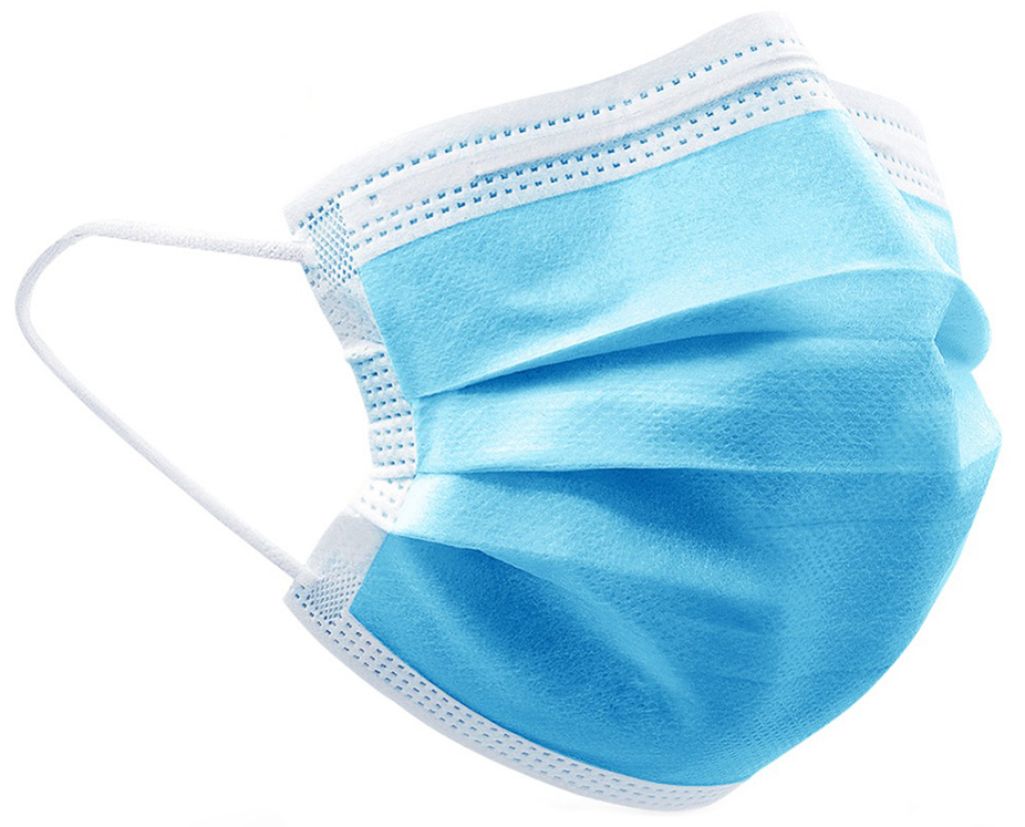 Mundbind, 3 lags, Blå, type llR, 50 stk.