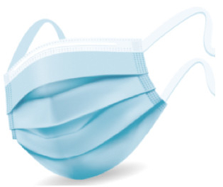 Mundbind, Bindebånd, 3 lags, Blå, type llR, 50 stk