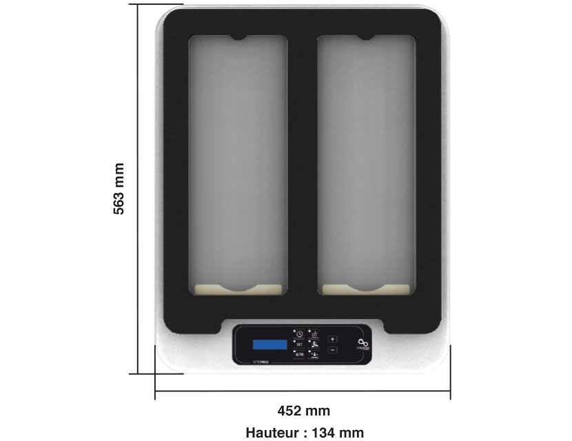 Vitropress 2, heater og vacuum maskine