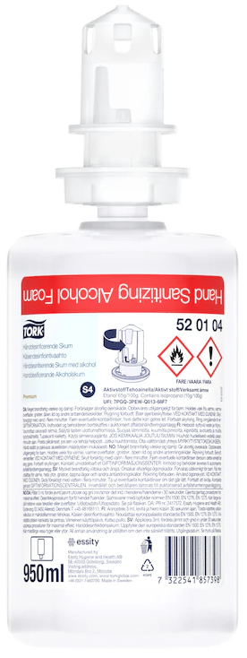 Tork Premium, S4, Hånddesinfektion, skum, 950 ml.