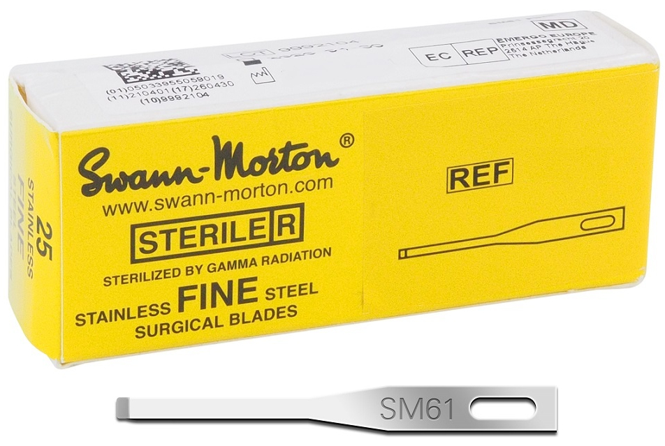 Swann-Morton, Negleblade, Mini, Nr. 61, steril, 25