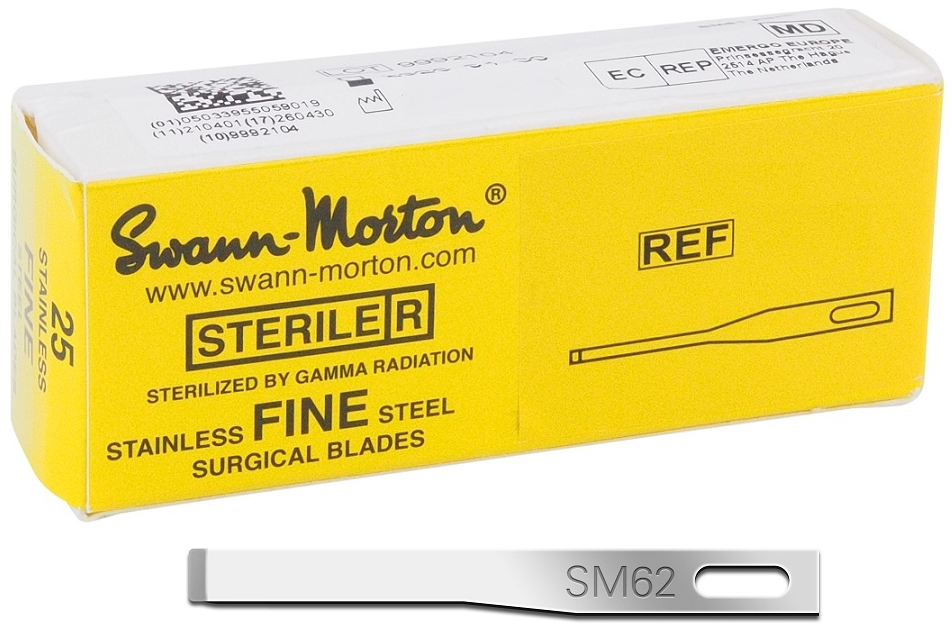 Swann-Morton, Negleblade, Mini, Nr. 62, steril, 25